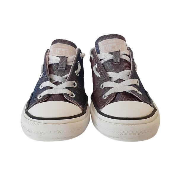 Converse Chuck Taylor All Star Ox Low Top Sneakers Kids Shimmer Purple Girl 13.5 - Picture 4 of 9